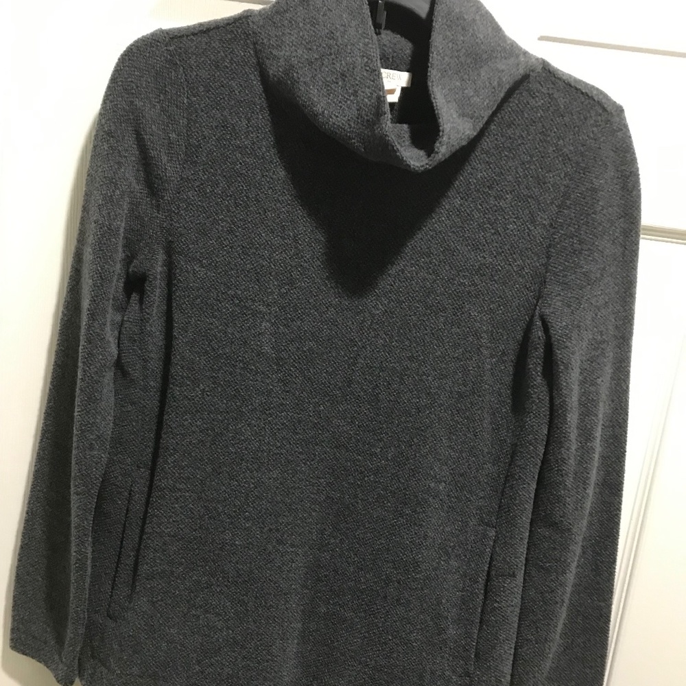 J.Crew Women’s Wool Blend Funnel Neck Long Sleeve Sweater Gray XS